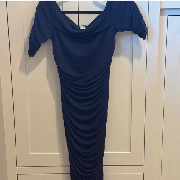 VENUS One Shoulder Navy Dress - Picture 7 of 9